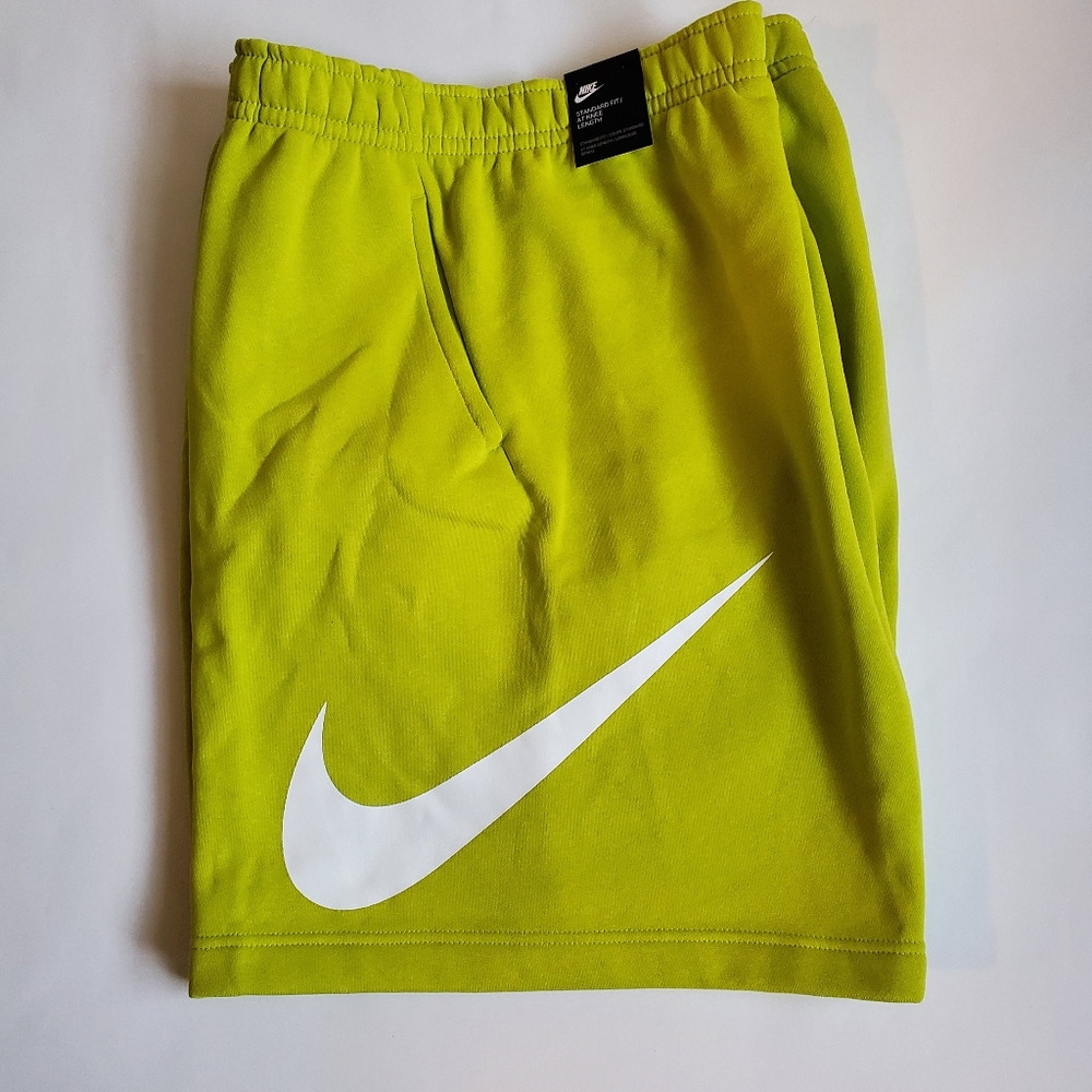 Nike Men's Fleece Shorts in lime green
